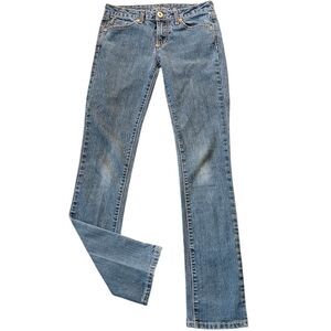 OUTLOOKS Straight Leg Jeans Low Rise Stretch Button Pockets Size 1 27x31